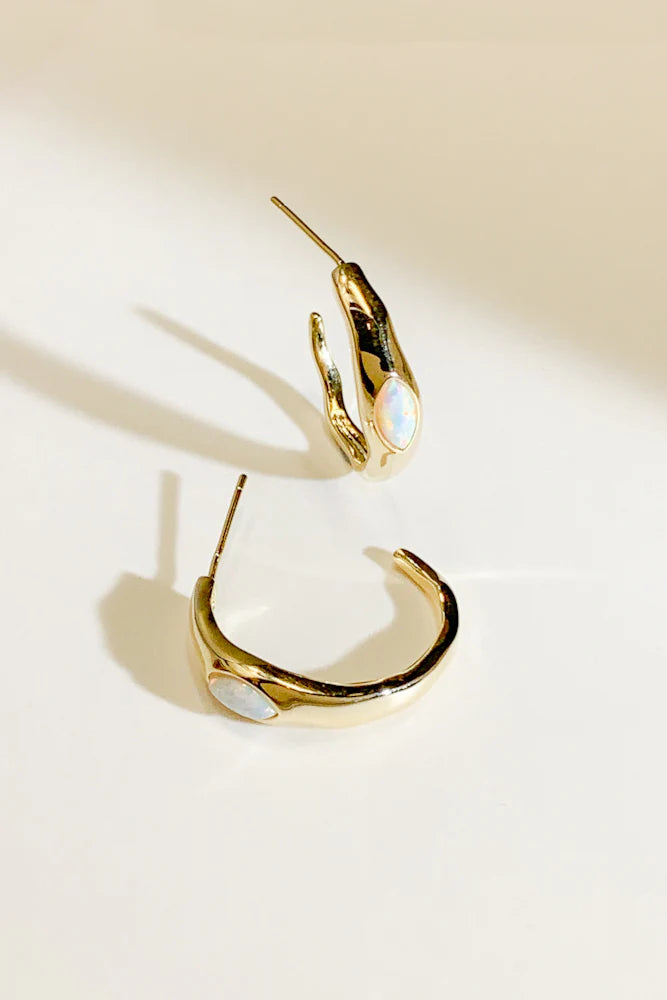 Embry Opal Hoops